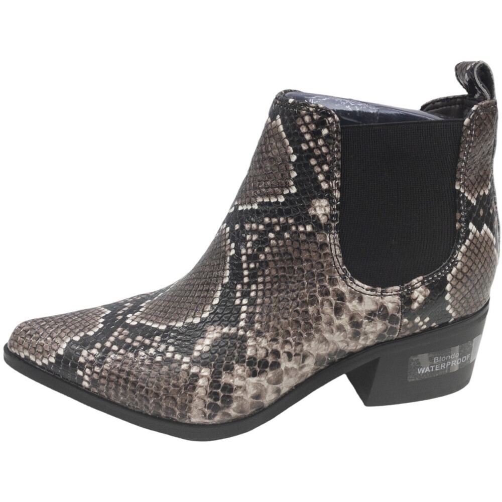 BLONDO Emelia Waterproof Western Chelsea Booties 5.5 Women's Brown Snake Leather